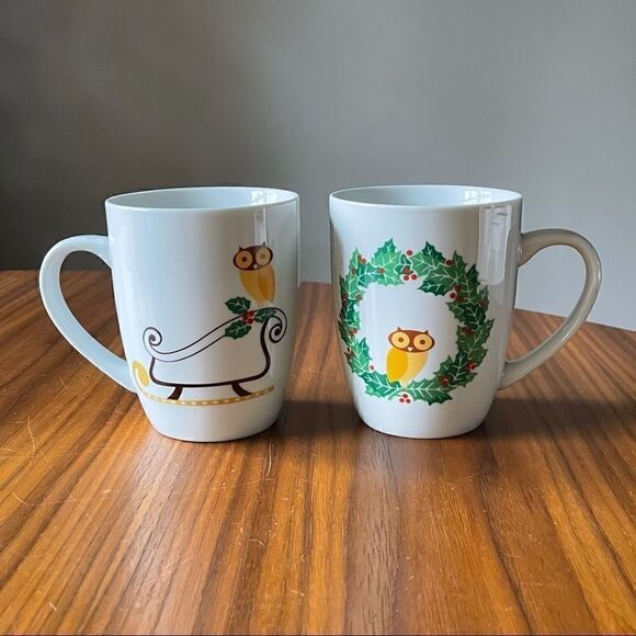 Rachael Ray Owl Mugs, Set of 2 - Picture 2 of 5